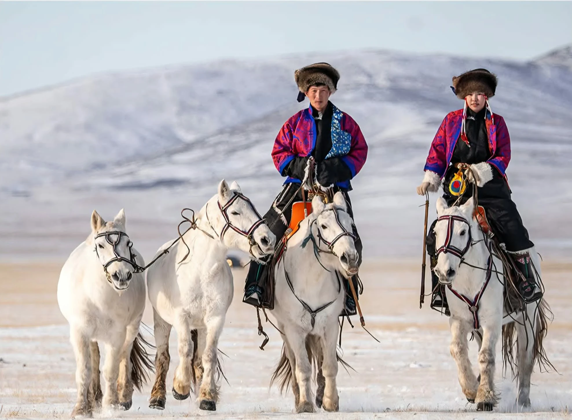 retraites mongolie juillet 2026 couple de mongols sur chevaux